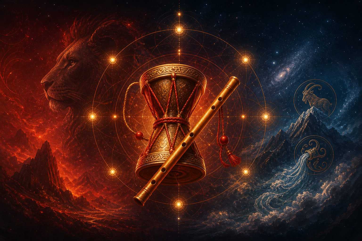 Dhanishta damru flute — Eight Vasus on Capricorn–Aquarius bridge