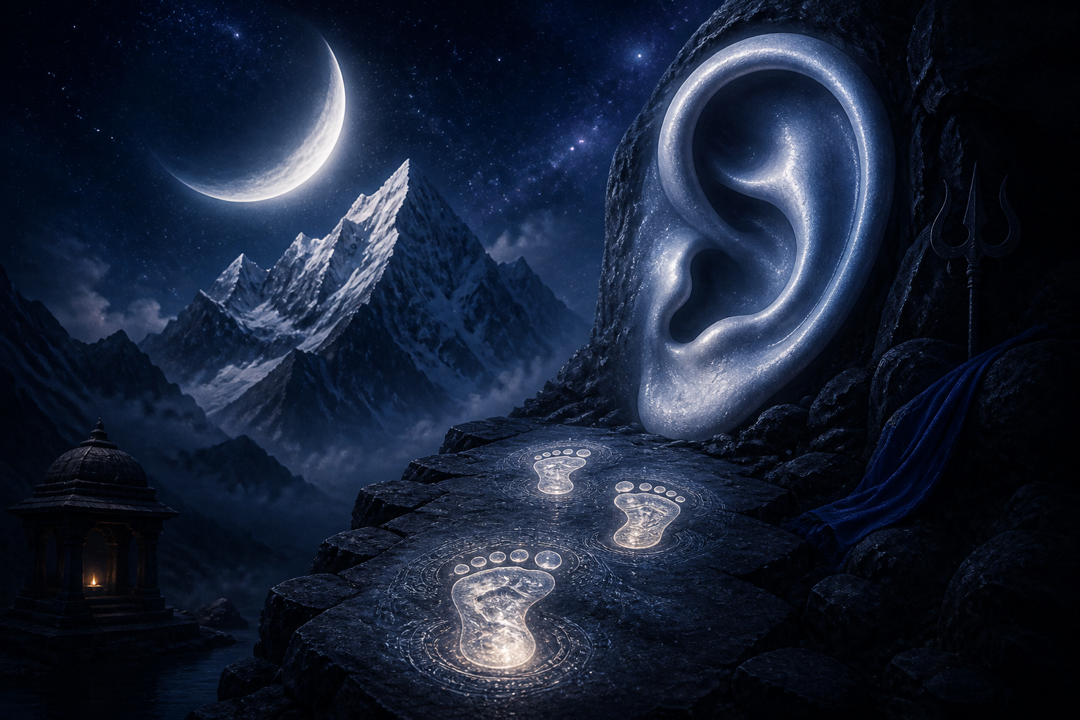 Shravana Vishnu ear — sacred listening in Capricorn moonlight