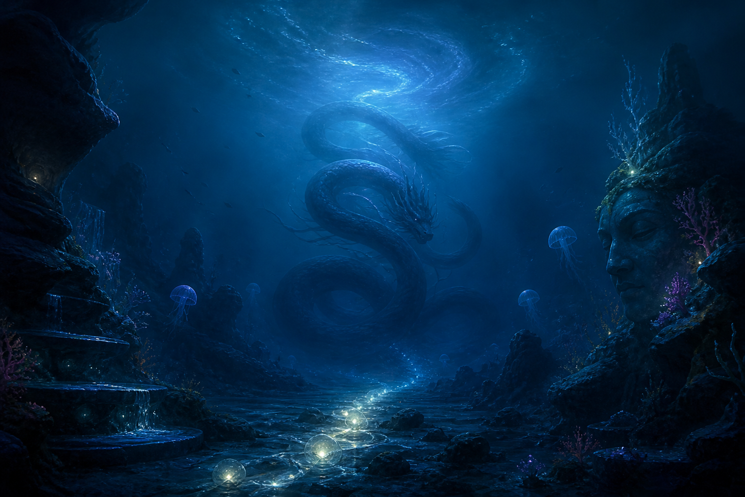Uttara Bhadrapada deep serpent — Ahirbudhnya calm in Pisces ocean
